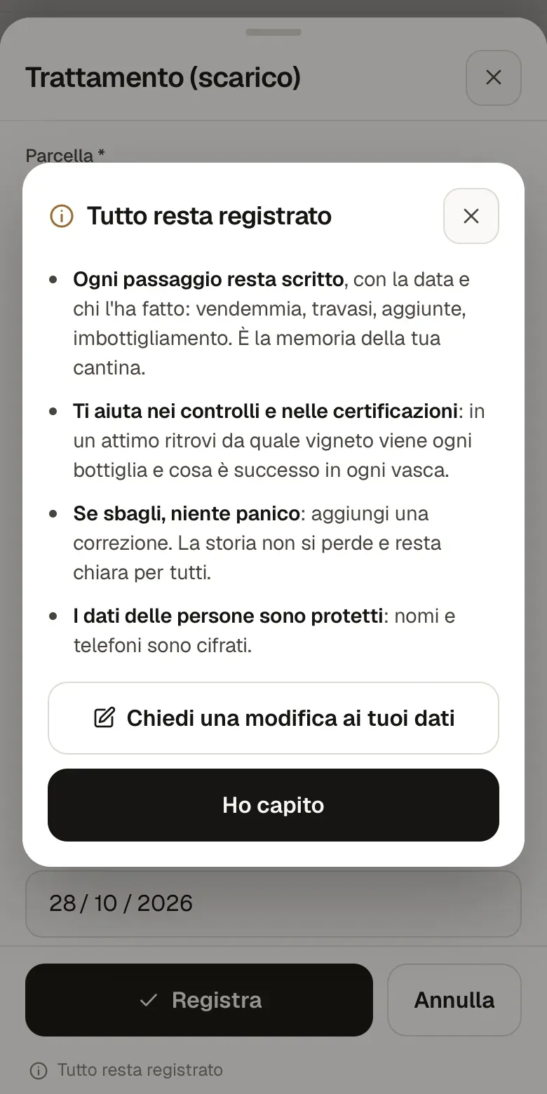 Avviso Tutto resta registrato